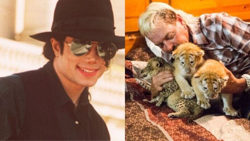 Michael Jackson e Joe "Exotic" (Foto 1: AP Photo / Laurent Rebours/ Foto 2: Reprodução)