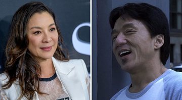 Michelle Yeoh (Foto: Roy Rochlin/Getty Images) | Jackie Chan em O Terno de Dois Bilhões de Dólares (Foto: Reprodução/DreamWorks Studios)