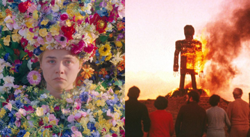 Florence Pugh como Dani em Midsommar (Foto: Reprodução) e The Wicker Man (Foto: Reprodução)