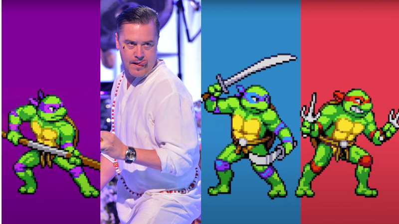 Mike Patton (Foto: Theo Wargo/NBC/Getty Images)/ Tartarugas Ninjas (Foto: reprodução)