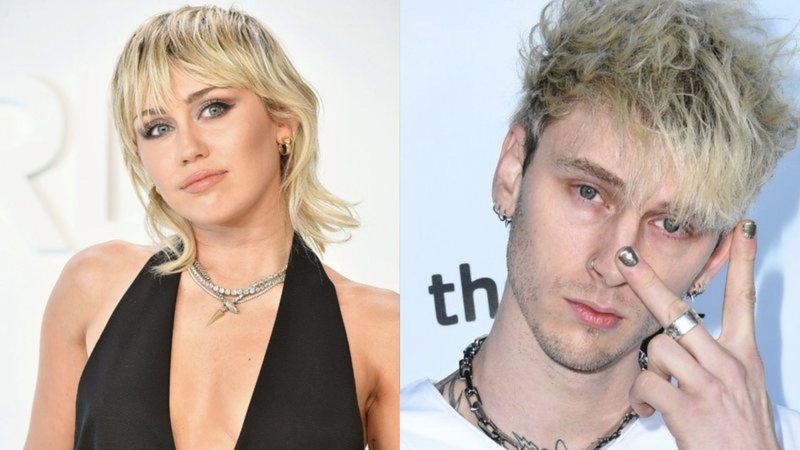 Miley Cyrus (Foto: Amy Sussman / Getty Images) e Machine Gun Kelly (Foto: Jon Kopaloff/Getty Images)