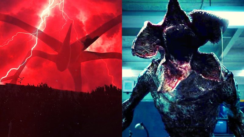 Devorador de Mentes e Demogorgon em Stranger Things (Fotos: Reprodução)