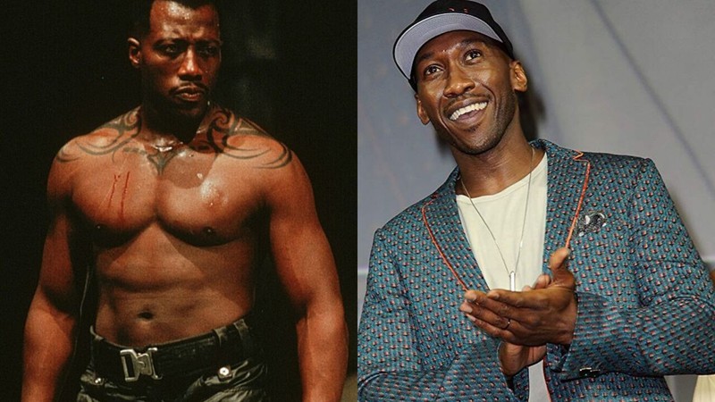 Montagem com Wesley Snipes em Blade, de 1998 (Foto: Reprodução) e Mahershala Ali (Albert L. Ortega/Getty Images)