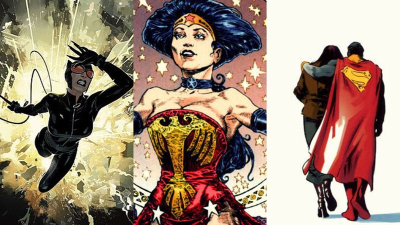 Mulher-Gato, Um Conto da Mulher Maravilha: Amazônia e Superman: Identidade Secreta (Foto: Montagem / Reprodução DC Comics)