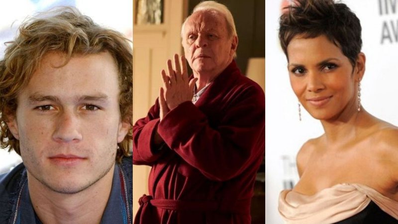 Heath Ledger (Foto: Anthony Harvey/Getty Images), Anthony Hopkins em Meu Pai (Foto: Divulgação) e Halle Berry (Foto: AP/Images)