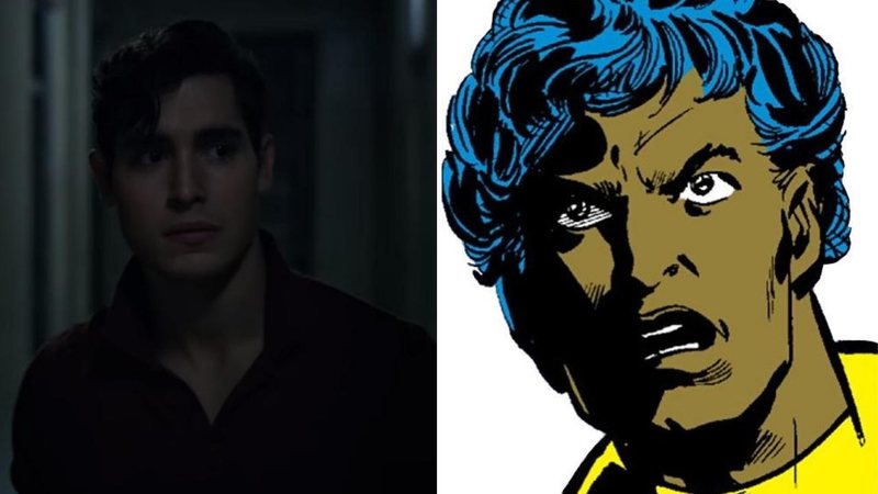 Henry Zaga em Novos Mutantes e Sunspot (Foto: Reprodução/Fox e Reprodução/Marvel)