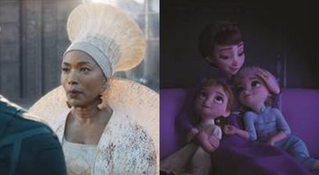 Angela Bassett como Ramonda em Pantera Negra (Foto: Divulgação) e Elsa, Anna e Rainha Iduna em Frozen 2 (Foto: Divulgação)