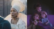 Angela Bassett como Ramonda em Pantera Negra (Foto: Divulgação) e Elsa, Anna e Rainha Iduna em Frozen 2 (Foto: Divulgação)