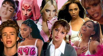 Charli XCX, Lady Gaga, Dua Lipa, Beyoncé, TLC, Justin Timberlake, Normani, Britney Spears e Ariana Grande  (Fotos: Montagem/ Reprodução)