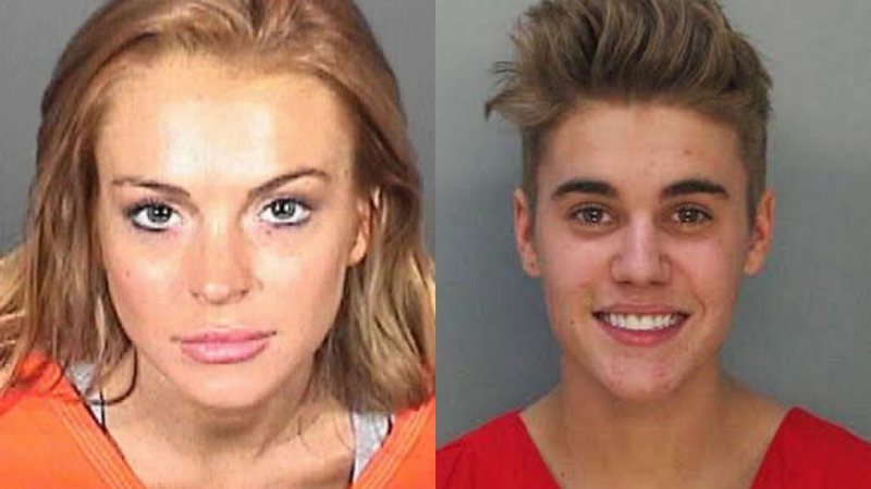 Lindsay Lohan e Justin Bieber presos (Foto: reprodução)