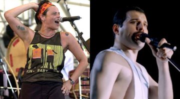 Montagem de Cássia Eller (Divulgação) e Freddie Mercury (Foto: Divulgação/Youtube/VIDEO REMASTER ITA/23.12.2018)