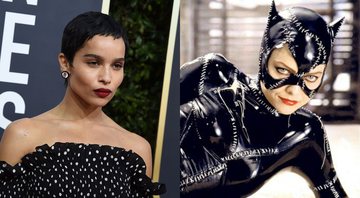 Zoë Kravitz (Jordan Strauss/Invision/AP) e Michelle Pfeiffer como Catwoman (Reprodução)