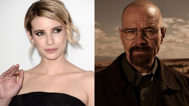 Montagem com Emma Roberts (Foto: Dan Steinberg / Invision / AP) e Bryan Cranston (AMC / Divulgação)