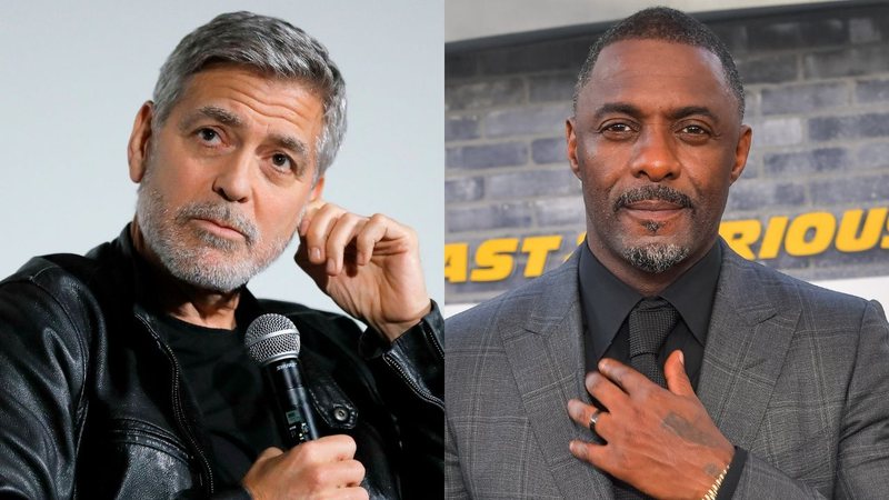 Montagem com George Clooney (Foto: JP Yim / Getty Images) e Idris Elba (Foto: Emma McIntyre / Getty Images)