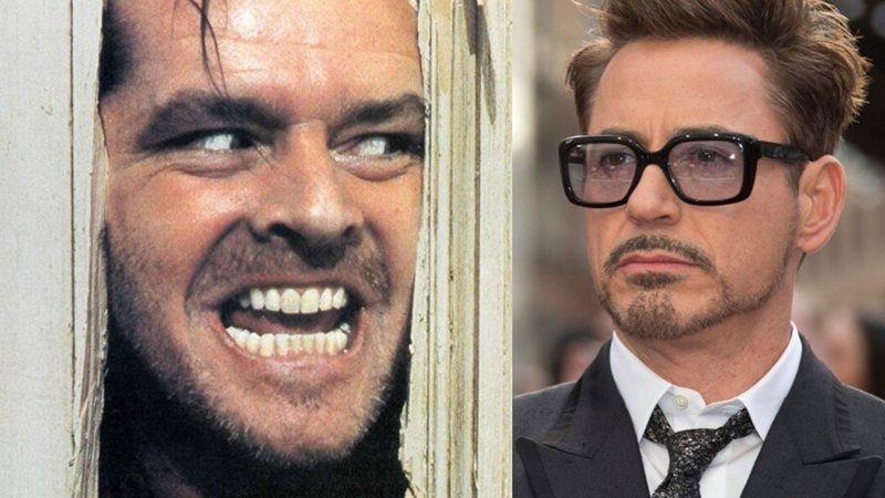 Montagem com Jack Nicholson em O Iluminado Foto: Reprodução / Paramount) e Robert Downey Jr. (Foto: Joel Ryan / AP)