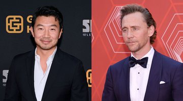 Montagem de Simu Liu (Foto: Ryan Emberley/Getty Images for Disney) e Tom Hiddleston (Foto: Jamie McCarthy/Getty Images for Tony Awards Productions)