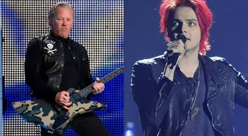 Montagem de James Hetfield (Foto: Sipa via AP Images) e Gerard Way (Foto: AP)