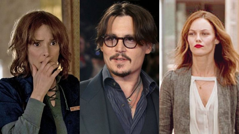 Montagem de Winona Ryder, Jhonny Depp e Vanessa Paradis (Foro1 e 3: Reproduçao) (Foto2:  AP / Joel Ryan / File)