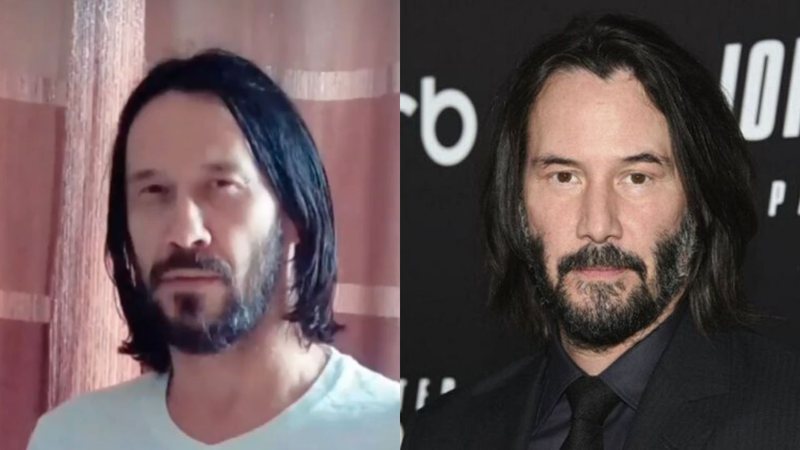 Sósia de Keanu Reeves e Keanu Reeves (Foto 1: Reprodução / Instagram e Foto 2: Evan Agostini Invision / AP)