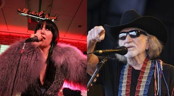 Montagem de Willie Nelson e Karen O (Foto: Rob Kim/Getty Images for Tribeca Film Festival)