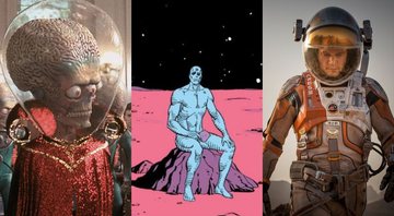 Montagem de Marte Ataca!, Dr. Manhattan e Perdido em Marte (Foto: Reprodução)