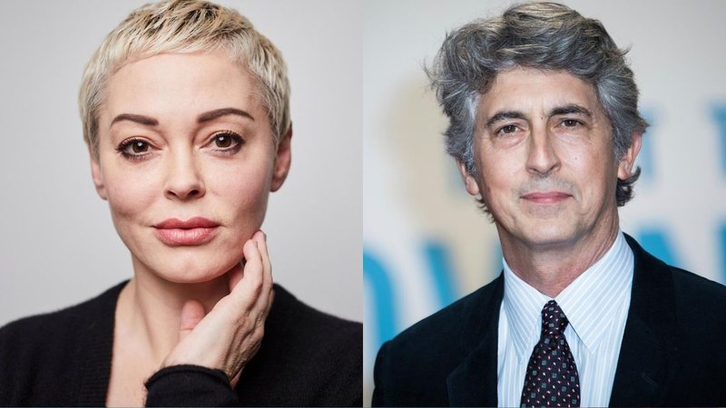 Montagem de Rose McGowan (Foto: Matt Licari/Invision/AP) e Alexander Payne (Foto: Vianney Le Caer/Invision/AP)