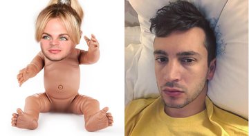 Montagem do bebê e Tyler Joseph (Foto 1: Reprodução/Twitter | Foto 2: Reprodução/Instagram)