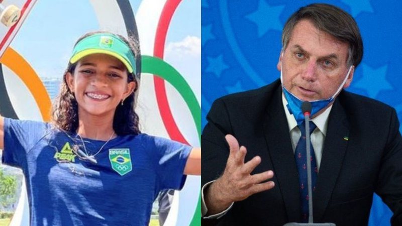 Montagem de Rayssa Leal (Foto: Reprodução/Instagram) e Jair Bolsonaro Foto: Andressa Anholete / Getty Images)