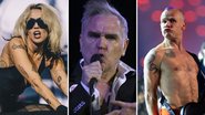 Miley Cyrus no Lollapalooza Brasil 2022 (Foto: Reprodução / Instagram), Morrissey (Foto: Marco Ugarte / AP Photo) e Flea (Foto: Getty Images)