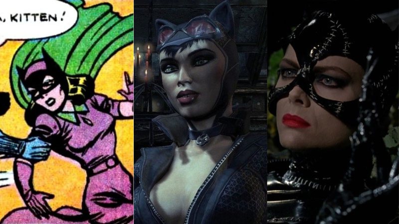 Diferentes versões da Mulher-Gato (Foto: Reprodução/DC Comics/Rocksteady Studios/Warner Bros.)