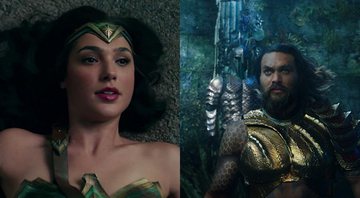 Gal Gadot em Liga da Justiça (Foto: Reprodução) | Jason Momoa como Aquaman (Foto: Reprodução)