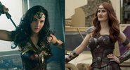 Gal Gadot em Mulher-Maravilha e Dominique McElligott como Rainha Maeve (foto 1: reprodução Warner | Foto 2: Reprodução/IMDb)