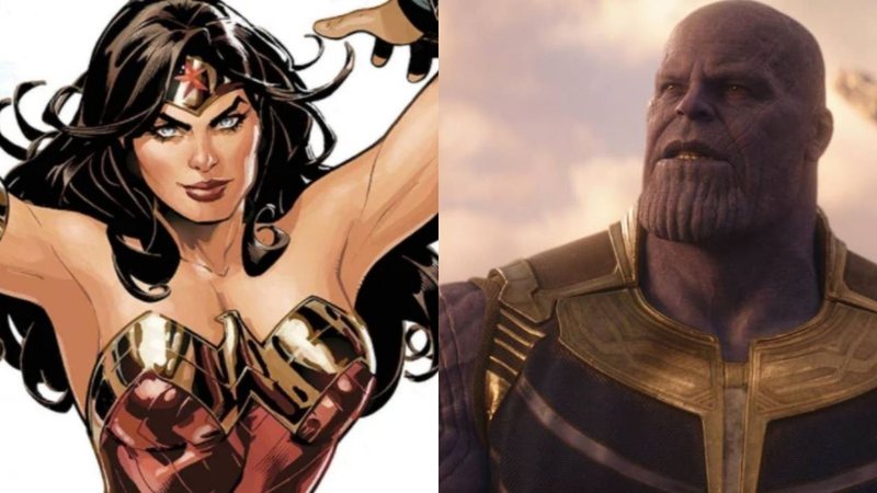 Mulher-Maravilha / Thanos (foto: reprodução/ DC Comics - Marvel Studios)