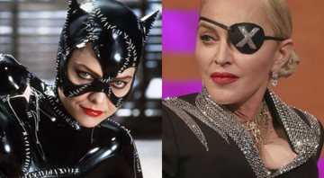 Michelle Pfeiffer como Mulher-Gato em Batman: O Retorno (Foto: reprodução/vídeo)/ Madonna (Foto: Press Association via AP Images)