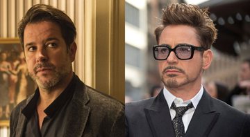 Montagem com Murilo Benício (Foto: TV Globo/Divulgação) e Robert Downey Jr. (Joel Ryan/AP)