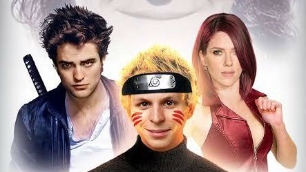 Robert Pattinson, Michael Cera e Scarlett Johansson em pôster fake de Naruto (Foto:Reprodução)