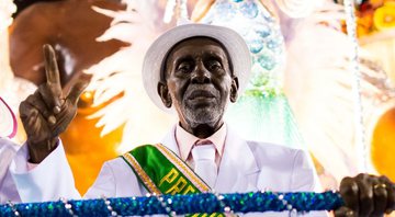 Nelson Sargento em desfile da Mangueira em 2014 (Foto: Buda Mendes/Getty Images)