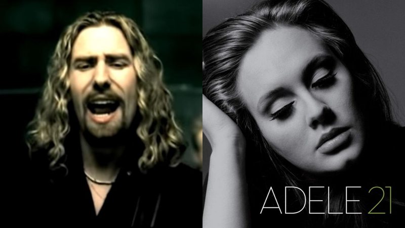 Clipe de "This is How You Remind Me", do Nickelback e a Capa de 21, da Adele (Fotos: Reprodução)