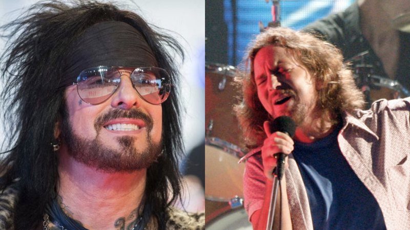 Nikki Sixx (Foto: Arthur Mola / Invision / AP) e Eddie Vedder do Pearl Jam (Foto: Kevin Winter/Getty Images)