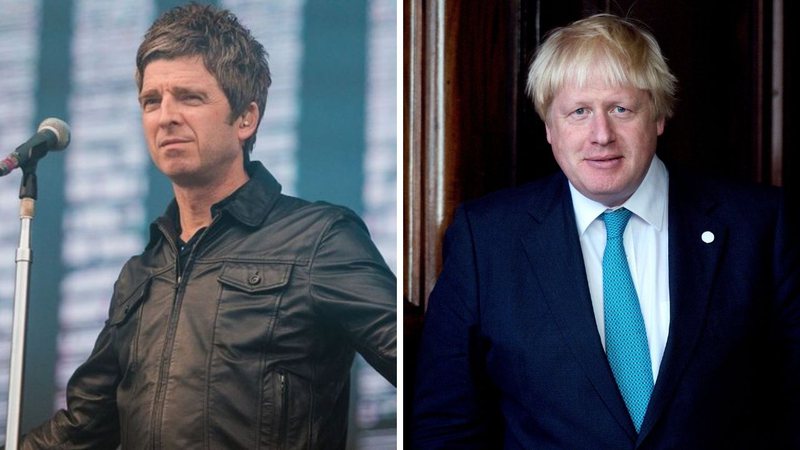 Noel Gallagher (Foto: Mauricio Santana/Getty Images) e Boris Johnson (Foto: WPA Pool/Equipe/Getty Images)