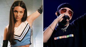 Olivia Rodrigo em 'Good 4 u' (Foto: Divulgação) | Bad Bunny (Foto: Victor Chavez/Getty Images para Spotify)