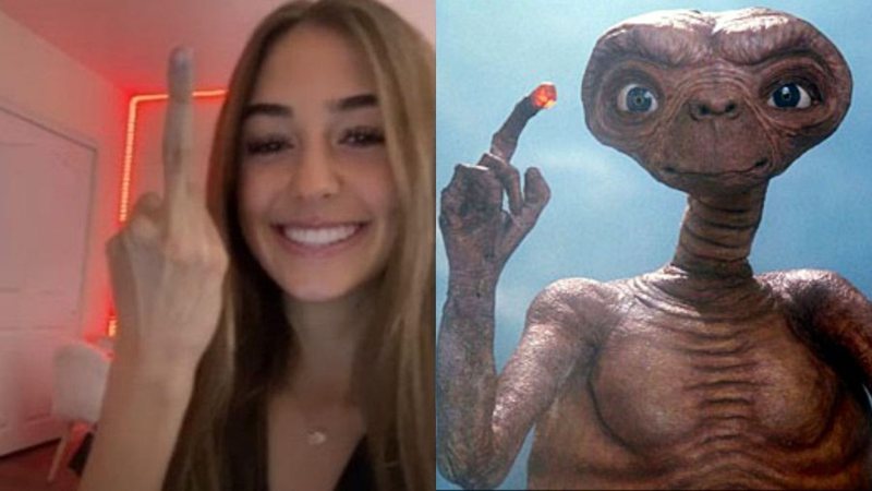 Olivia Mercea (Foto: reprodução TikTok)/ E.T. (Foto: divulgação)