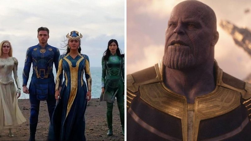 Os Eternos (Foto: Reprodução/Marvel) | Thanos em Vingadores: Guerra Infinita (foto: reprodução Marvel)