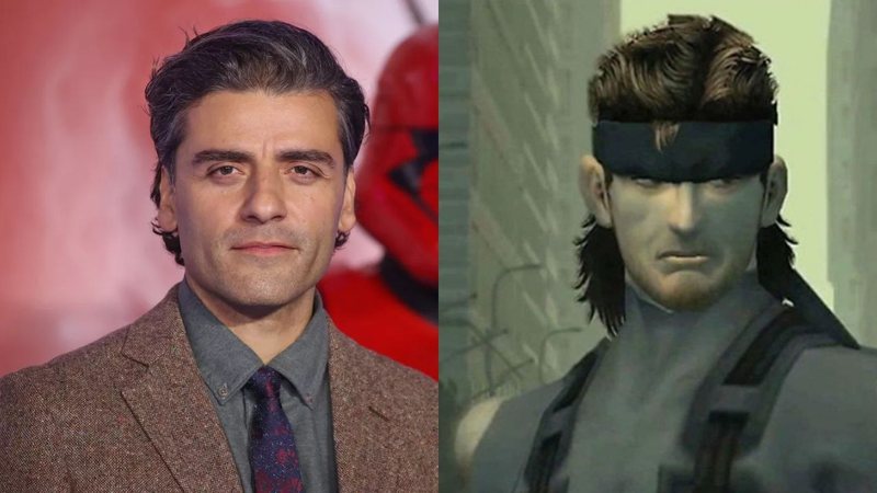 Oscar Isaac no tapete vermelho de Star Wars: a Ascensão Skywalker / Metal Gear Solid 2: Sons of Liberty (foto: reprod. Lucasfilm/ Konami)