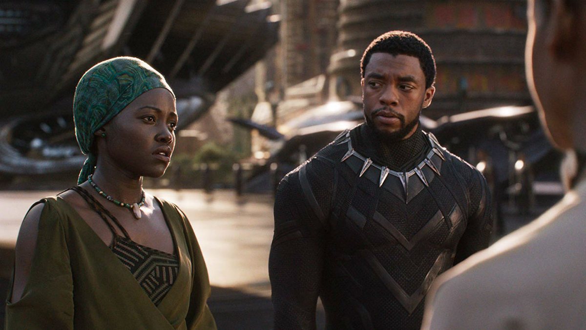 Chadwick Boseman e Lupita Nyong'o em Black Panther (Foto: Reprodução)