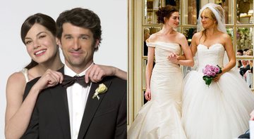 Patrick Dempsey e Michelle Monaghan em O Melhor Amigo da Noiva (Foto: Divulgação) e Kate Hudson e Anne Hathaway em Noivas em Guerra (Foto: Divulgação)