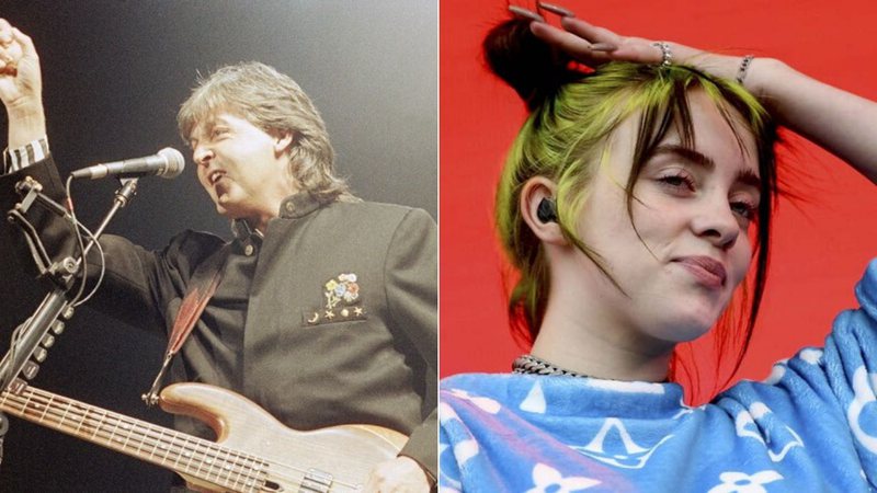 Montagem de Paul McCartney e Billie Eilish (Foto 1: Tim Sharp / AP | Foto 2: Britta Pedersen/DPA/AP Images