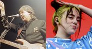 Montagem de Paul McCartney e Billie Eilish (Foto 1: Tim Sharp / AP | Foto 2: Britta Pedersen/DPA/AP Images