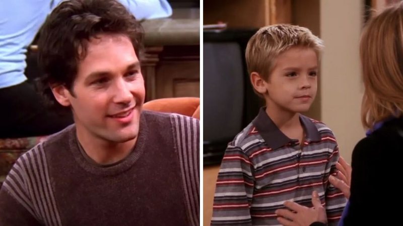 Paul Rudd em Friends (Foto: Reprodução/NBC) e Cole Sprouse (Foto: Reprodução/NBC)