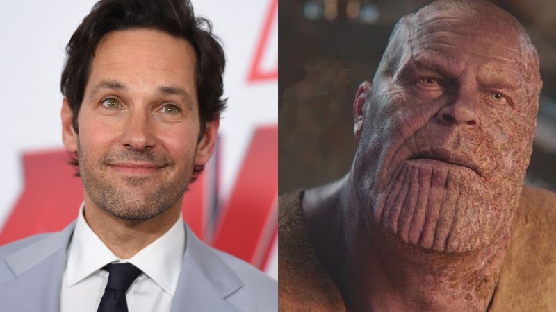 Montagem com Paul Rudd (Foto: Jordan Strauss/Invision/AP) e Thanos, personagem de Josh Brolin em Vingadores (Reprodução)